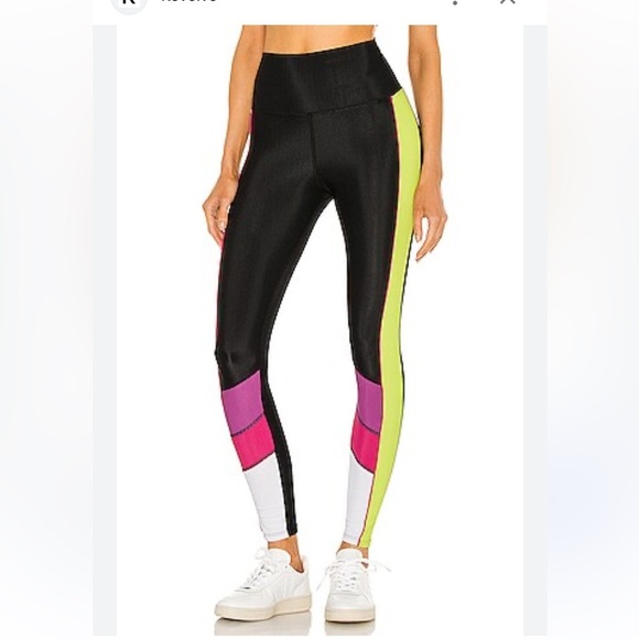 BEACH RIOT Bailey Legging in Black Multi Colorblock High-Waisted Leggings size S - Picture 1 of 3